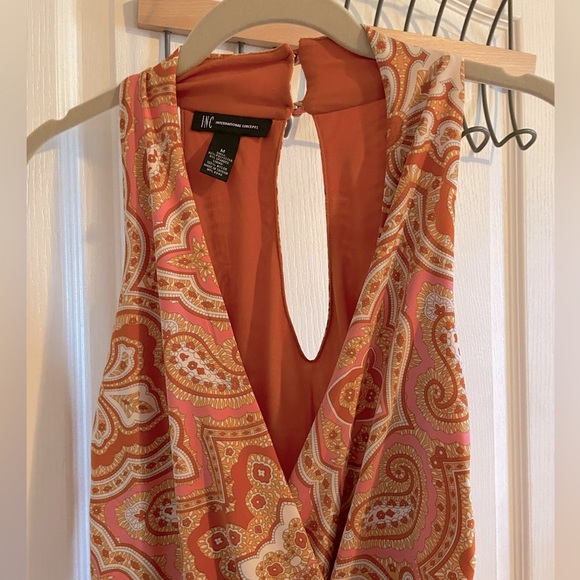 NWOT International Concepts Midi Wrap Dress pink and orange size medium - Picture 2 of 8
